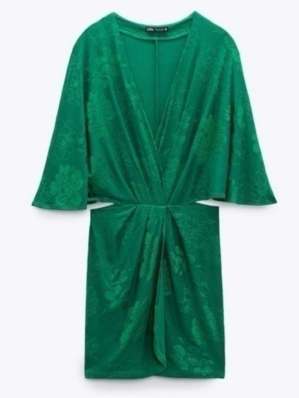 Zara Green Jacquard Dress